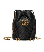 Gucci GG Marmont Mini Quilted Bucket Bag One size black