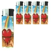 Surreal Heart Rainbow Set of 5 Electronic Butane Lighter