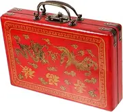 ERINGOGO Mahjong Game Storage Wooden Mahjong Box Folding Table Extra Tiles Present Wrapping Box