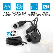 Elinz Mini CMOS 4PIN Car Reversing Camera Rear View IR Night Vision 12V/24V 20M Cable