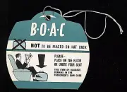 BOAC Airways Baggage Storage Instructions Tag w/ String & Grommet VGC