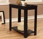 Rectangular Black Chair Side Table End Table by Poundex