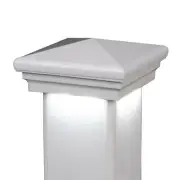 4" sq. Almond Neptune Downward Low Voltage LED Light Post Cap (6 Pack) [1643A]