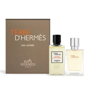 HERMES 愛馬仕 Eau Givree 大地冷冽之水男性淡香精禮盒(12.5ml+沐浴膠40ml)-航空版【美麗購】