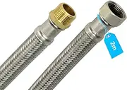 Inlet Hose Extension with Stainless Steel Braid 3/4 Inch Male x 3/4 Inch Female – Washing Machine Hose Dishwasher Hose Flexible Hose Reinforced Hose (2 m Long)