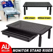 Monitor Stand Computer Desk Riser w/ Drawer Adjustable Height for Laptop Printer