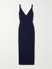 [Galvan] Galvan - Tyra Stretch-knit Midi Dress - Midnight blue - small small Blue