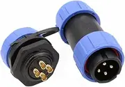 HangTon HE21 4 Pin Circular Waterproof Plastic Connector Male Cable Plug Female Panel Mount Socket for Outdoor LED/Power/Lighting Equipment