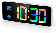 AMIR Digital Alarm Clock, Colorful LED Digital Clock with 7 RGB Digital, 4 Dimma