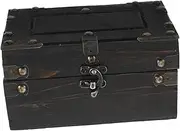 Vintage Decorative Storage Trunk Antique Treasure Chest with Hinged Lids for Keepsakes Trinkets and Home Decor Elegant European Aesthetic Generous Capacity Multipurpose Organizer