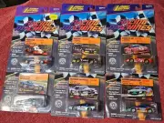 6 Vintage 1999 Johnny Lightning "Racing Machines" series 1:64 die-cast cars