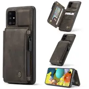 CaseMe Shockproof Samsung Galaxy A51 PU Leather Case Cover Wallet A515 [Coffee]