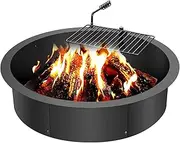 VEVOR Fire Pit Ring, Fire Pit Insert with Barbecue Fire Ring, 35-in Outer/31-In Inner Diameter, 8.5in Height, Carbon Steel Liner DIY Campfire Ring Above/In-Ground, for Outdoor Camping, Bonfires