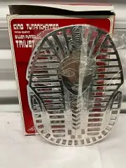 Vintage Leonard Silver plated Metal King Tut Egyptian Pharaoh Trivet Italy 9.5"