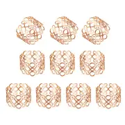 12pcs Rose Gold Napkin Rings Round Metal Hollow Napkin Holder for Dinner Table