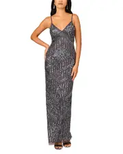Aidan Mattox Beaded Evening Gown