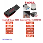 USB SanDisk 16GB 32GB 64GB 128GB 256GB Memory Stick 2.0 Cruzer CZ50 3.1 SDCZ430