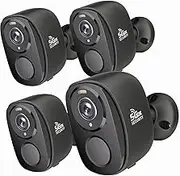 Wireless Outdoor Security Cameras, 2K Battery Powered Camera for Home Security with IP65, SD/Free Cloud Storage, No Monthly Fee, Detecting