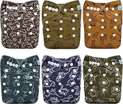 ALVABABY loth Diapers Pocket Reusable Washable Adjustable for Baby Boys and Girls 6 Pack with 12 Inserts 6DM24-AU