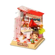 Robotime 3D DIY Wooden Puzzle Bubble bath Bathroom Miniature Dollhouse