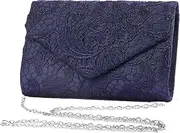 [Zercart] Womens Lace Evening Bags Lace Floral Envelope Clutch Elegant Handbags with Shoulder Strap Satin Shoulder Bag Crossbody Bag Handbag for Bridal Wedding Party