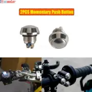 2x Chrome Handlebar Switch Momentary Push Button Latching Fog Light Start Button
