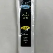 SEALED Cross Stitch Aida Fabric 16 count 15 x 18 White Made in USA Sensations
