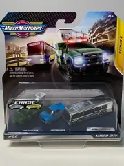 Micro Machines Series 2 Micro City #6 3-Pack Rare Silver Chase City Bus