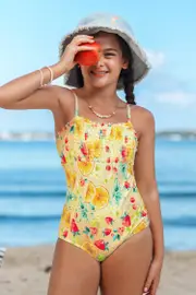 Cupshe Fresh Lemonade Fruit Print One-Piece Swimsuit - Lemon,16