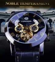 Big Tourbillion Self Winding Sport Watch. Day Month Date Waterproof Mens Watch