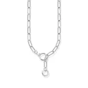 Genuine THOMAS SABO Silver Link necklace with two ring clasps and white zirconia