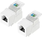 uxcell 2 Pack RJ11 Cat 3 Telephone Jack, Cat3 Coupler Phone No Punch Down Tool-Free Module Connector Adapter, White, 17mm