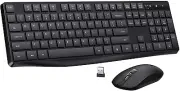 Wireless Keyboard and Mouse Combo, Lovaky 2.4G Full-Sized Ergonomic Keyboard Mou