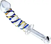 Glass Dildo Dong Thruster With Handle Thick Textured Adult Sex Toy For Women Couples