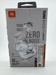 JBL Tune Buds True Wireless Bluetooth Noise Canceling Earbuds Clear/White - New!