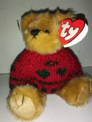 Bearkhardt TY Beanies Attic Treasure jointed plush Teddy Bear in sweater