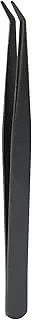 Professional Stainless Steel Curved Eyelashes Extension Tweezer Practical Accessory & Convenient Wear,& Rust‑Proof Eyelash Grafting Tool (Black)