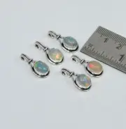 WHOLESALE 5PC 925 SOLID STERLING SILVER NATURAL ETHIOPIAN OPAL PENDANT LOT w684