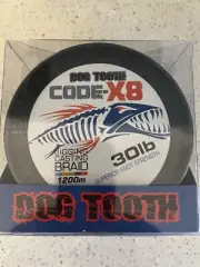 Dog Tooth Code x8 1200m 30lb Multi Colour Braided Fishing Line. New In Box