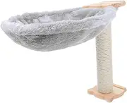 1Set Cat Hammock Soft Lint Covered Spoon Shape Indoor Cat Tree Bed Scratchproof Replacement for Kittens Stylish Design with Sturdy Materials for Comfort and Durability