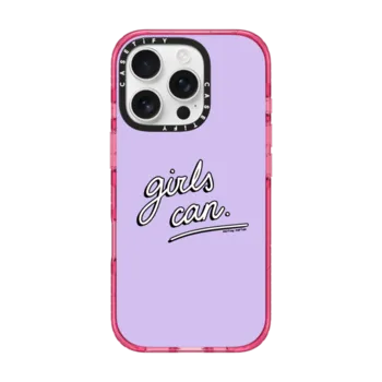 iPhone 16 Pro Impact Case MagSafe Compatible Girls Can Purple by Martina Martian