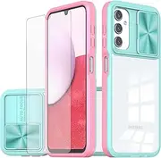[Asuwish] Phone Case for Samsung Galaxy A13 4G/5G with Tempered Glass Screen Protector Cover and Camera Cover 360 Full Body Slim Clear Bumper Cell Accessories Gaxaly A04s M13 G5 A 13 LTE 13A 2022 Blue