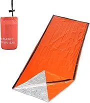 Blelsa Portable Thermal Emergency Sleeping Bag with Storage Sack for Camping Exploring Sleeping Bag & Sack