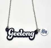 AFL Geelong Cats Script Necklace