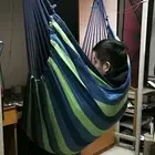 Tree-hanging Hammock Lightweight Swing Chair Handmade Cotton Weave Foldable