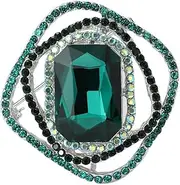 [NewZenro] Vintage Austrian Crystal Square Brooch for Women Lady Dainty Sparkly Crystal Geometry Lapel Pins for Scarf Clip Boutonniere Corsage for Clothes Dress Hats Bags Accessory Jewelry