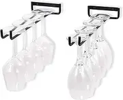 PENGQIMM 2 Pack Wine Glass Racks,Wall Mounted Hanging Rack Shelf Wine Cup Display Stand for Cabinet,Under Cabinet Wine Rack Glass Holder for Bar Kitchen (30 cm)