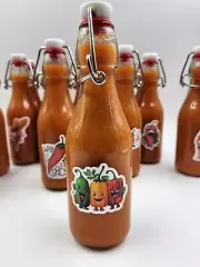 All Natural Habernero Pepper Hot Sauce 8oz Small Batch BBQ chicken wings Sauce