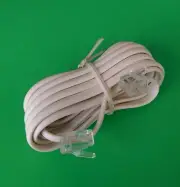 (2 PCS) 15 FT. RJ11 modular 6P4C 4wire Phone Line Flat Cord - Ivory