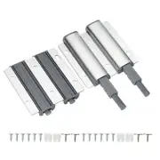 2Pcs Magnetic Push Latches, Zinc Alloy Push Open Door Push Release Latch, Silver